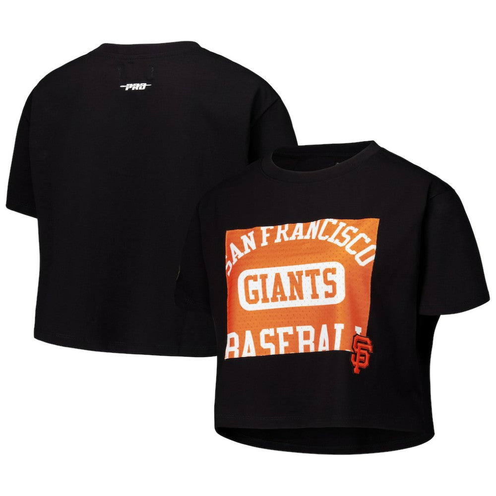 San Francisco Giants Pro Standard Women's Made To Play Boxy Cropped T-Shirt - Black T-shirts