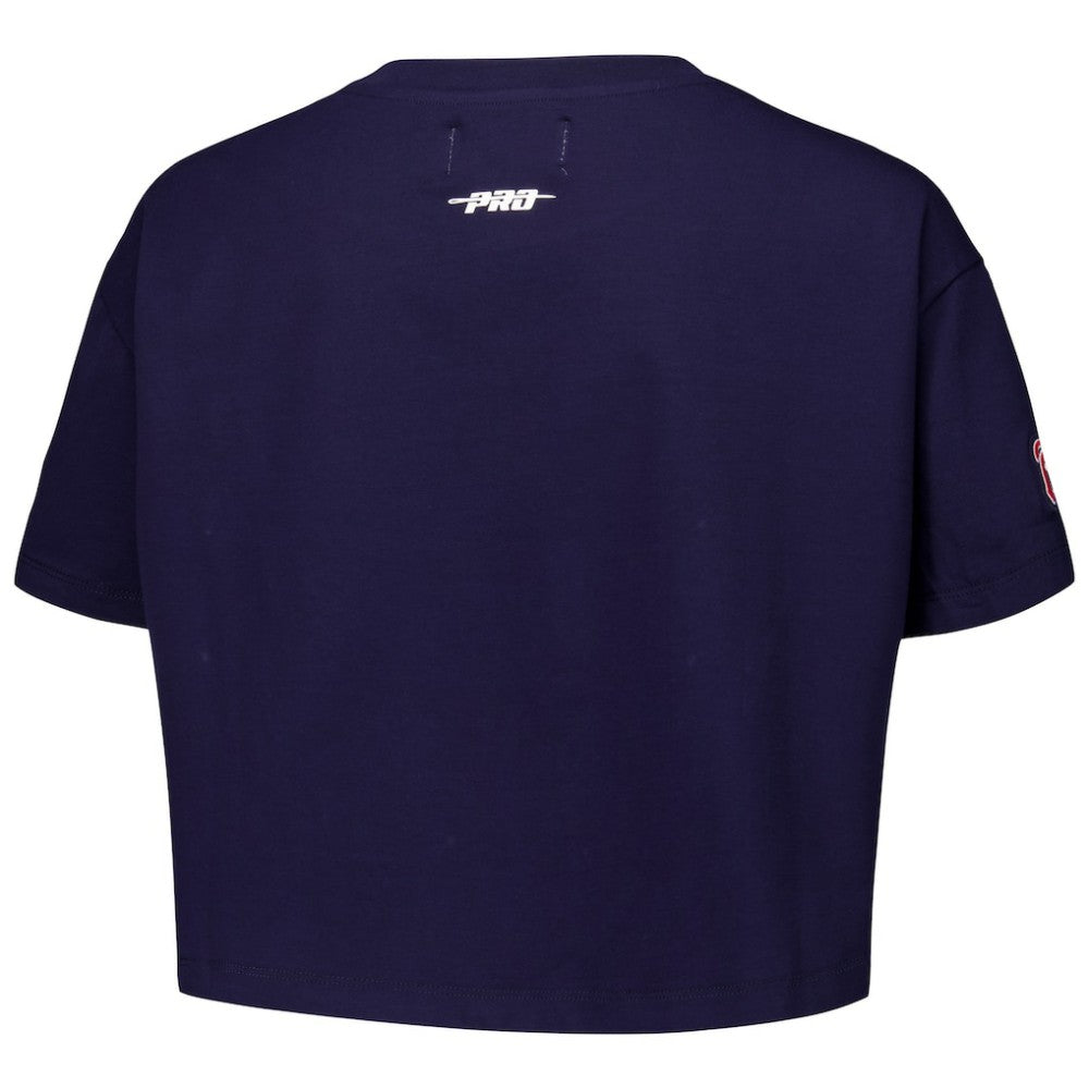 Atlanta Braves Pro Standard Women's Made To Play Boxy Cropped T-Shirt - Navy T-shirts