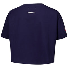 Atlanta Braves Pro Standard Women's Made To Play Boxy Cropped T-Shirt - Navy T-shirts