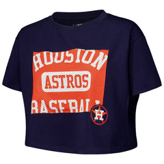 Houston Astros Pro Standard Women's Made To Play Boxy Cropped T-Shirt - Navy T-shirts