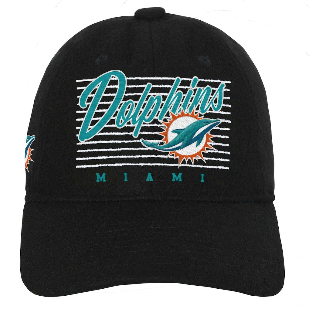 Miami Dolphins Youth Retro Wooly Adjustable Hat Black