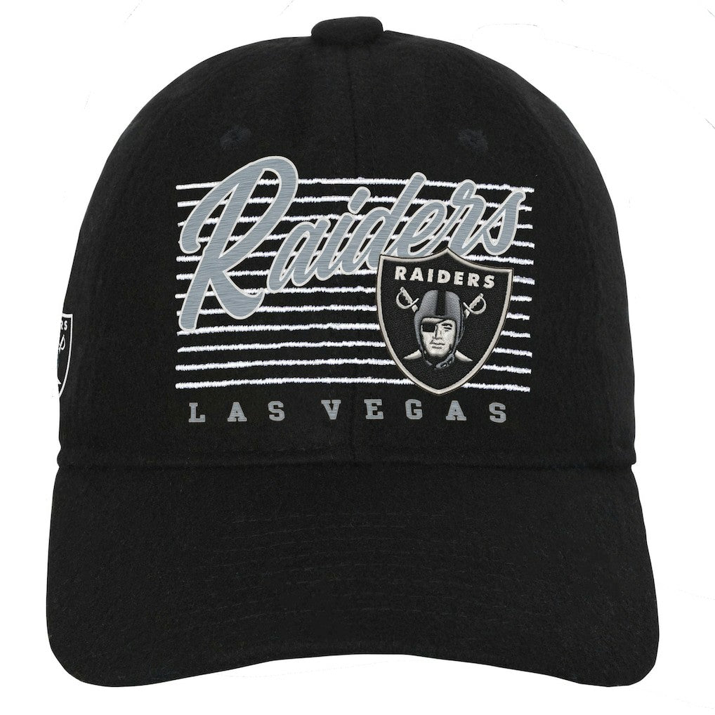 Las Vegas Raiders Youth Retro Wooly Adjustable Hat Black