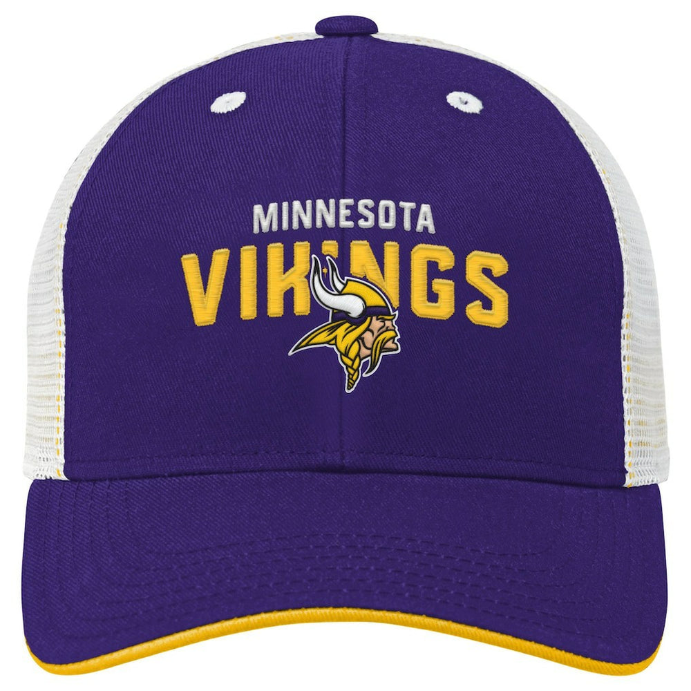 Minnesota Vikings Youth Core Lockup Trucker Adjustable Hat Purple