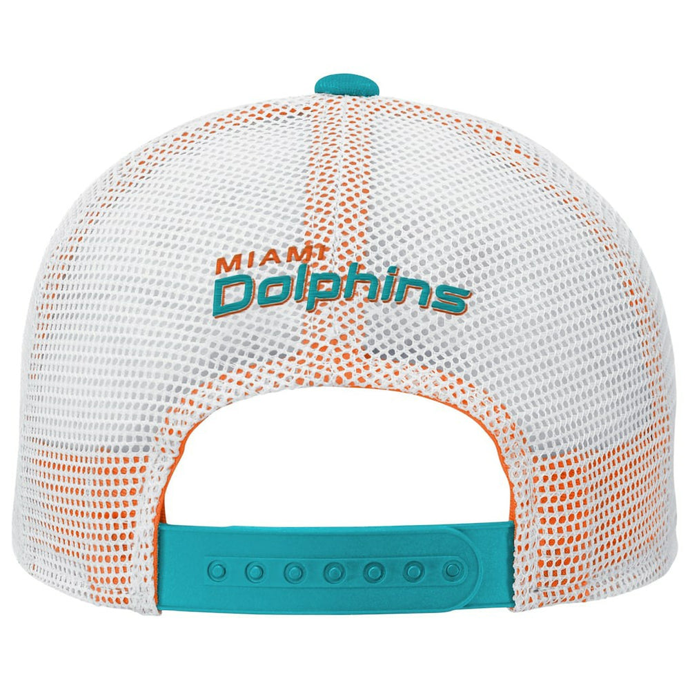Miami Dolphins Youth Core Lockup Trucker Adjustable Hat Aqua