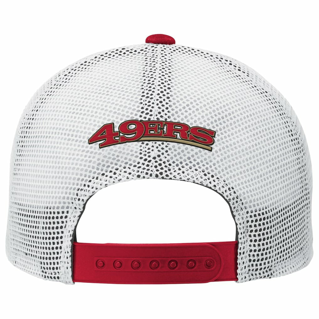 San Francisco 49ers Youth Core Lockup Trucker Adjustable Hat Scarlet