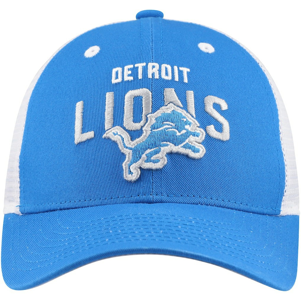 Detroit Lions Youth Core Lockup Trucker Adjustable Hat Blue