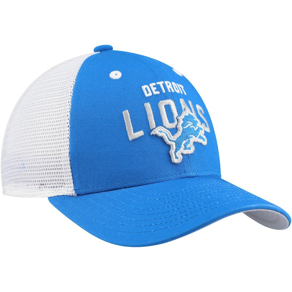 Detroit Lions Youth Core Lockup Trucker Adjustable Hat Blue