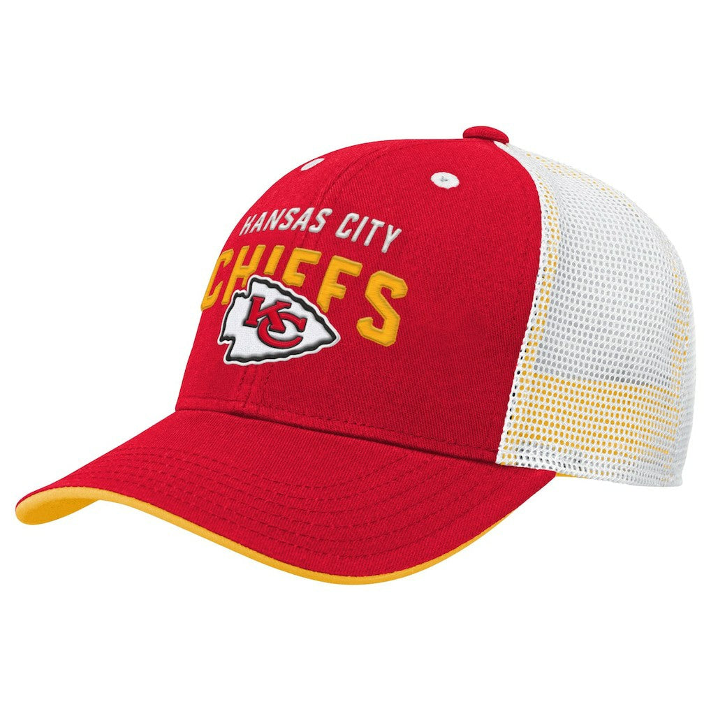 Kansas City Chiefs Youth Core Lockup Trucker Adjustable Hat Red