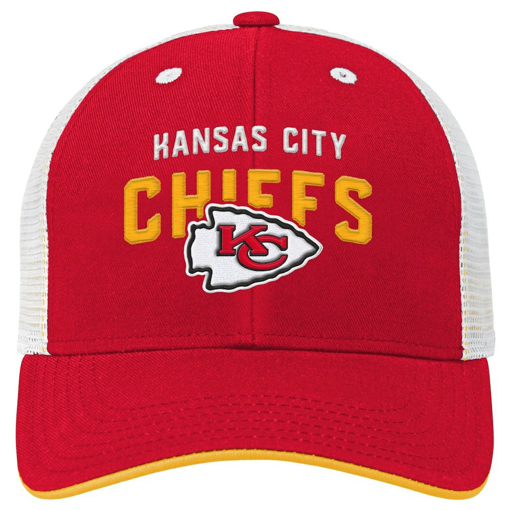 Kansas City Chiefs Youth Core Lockup Trucker Adjustable Hat Red