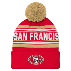 San Francisco 49ers Youth Jacquard Cuffed Knit Hat with Pom Scarlet