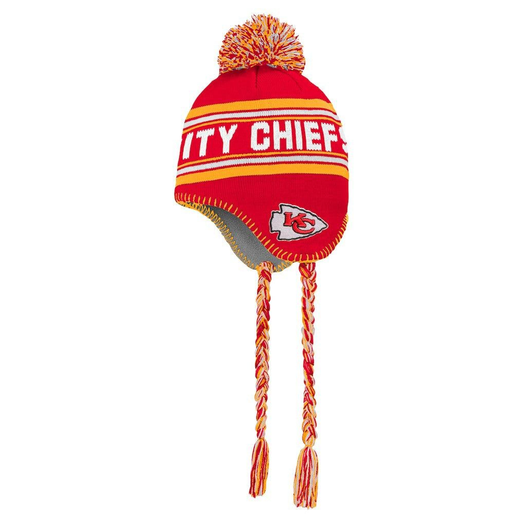 Kansas City Chiefs Youth Jacquard Tassel Knit Hat with Pom Red
