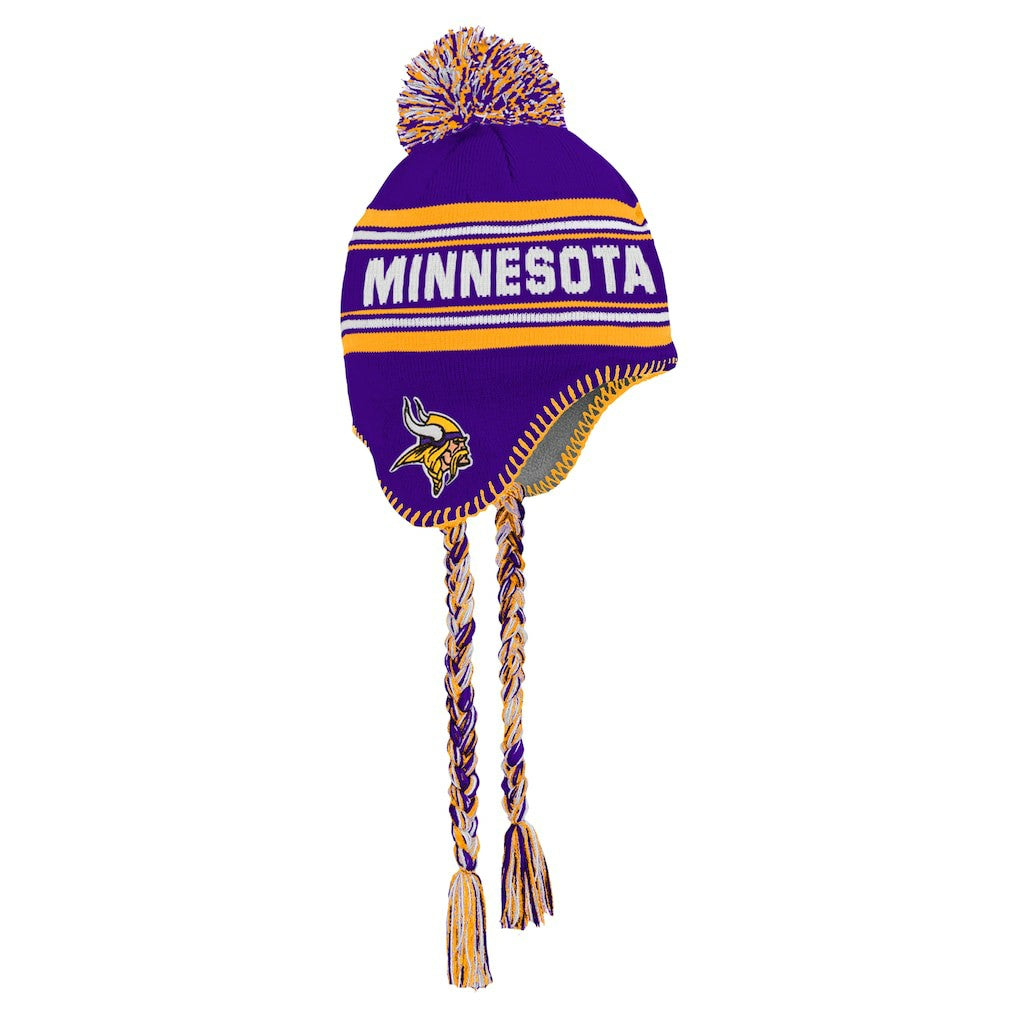 Minnesota Vikings Youth Jacquard Tassel Knit Hat with Pom Purple