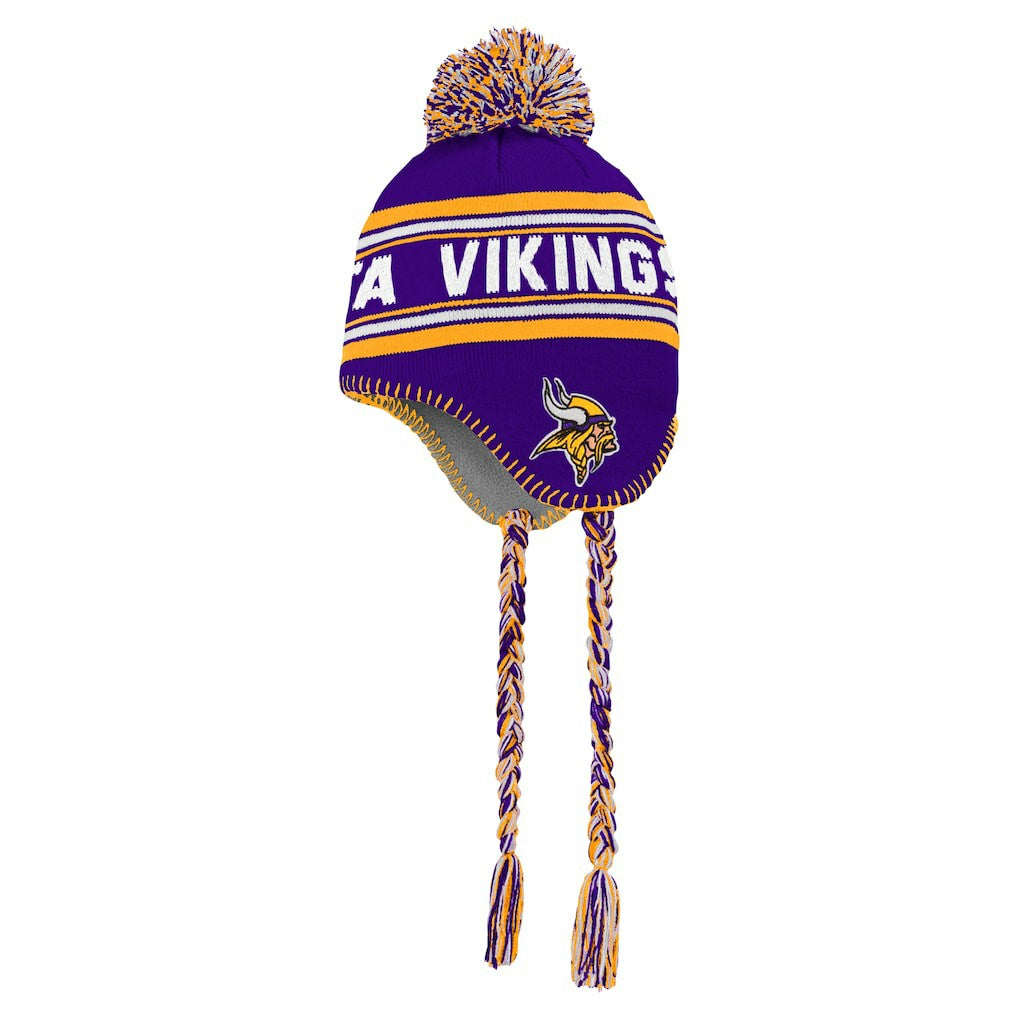 Minnesota Vikings Youth Jacquard Tassel Knit Hat with Pom Purple