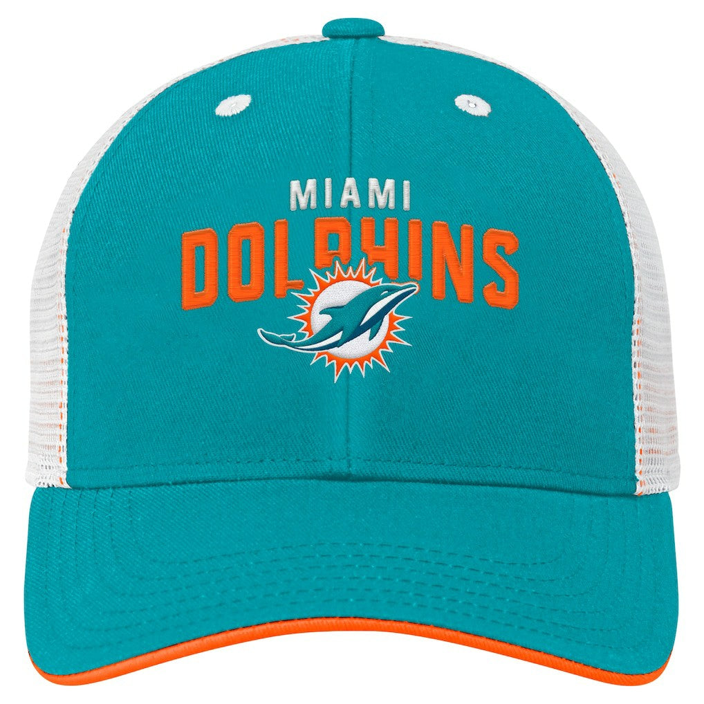 Miami Dolphins Preschool Core Lockup Trucker Adjustable hat Aqua