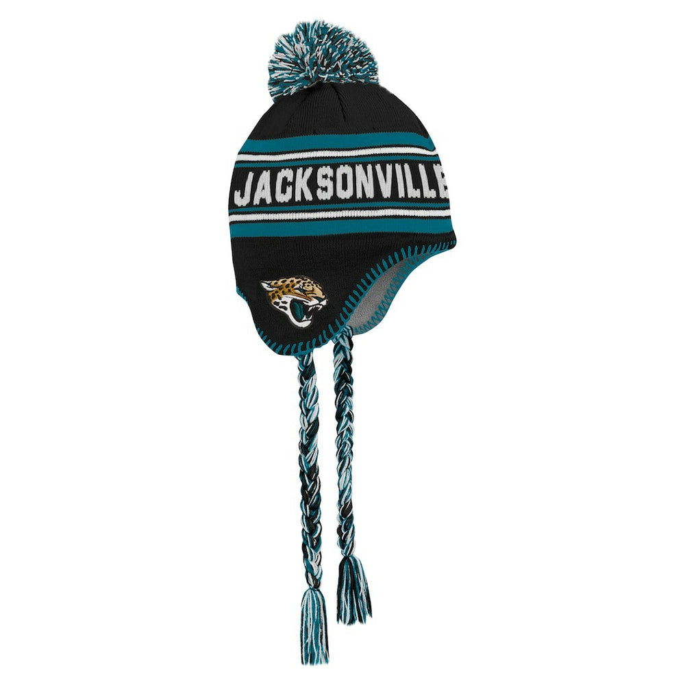 Jacksonville Jaguars Preschool Jacquard Tassel Knit Hat with Pom Black