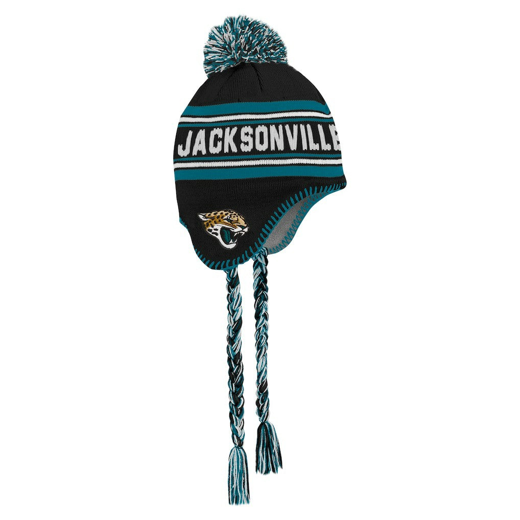 Jacksonville Jaguars Preschool Jacquard Tassel Knit Hat with Pom Black