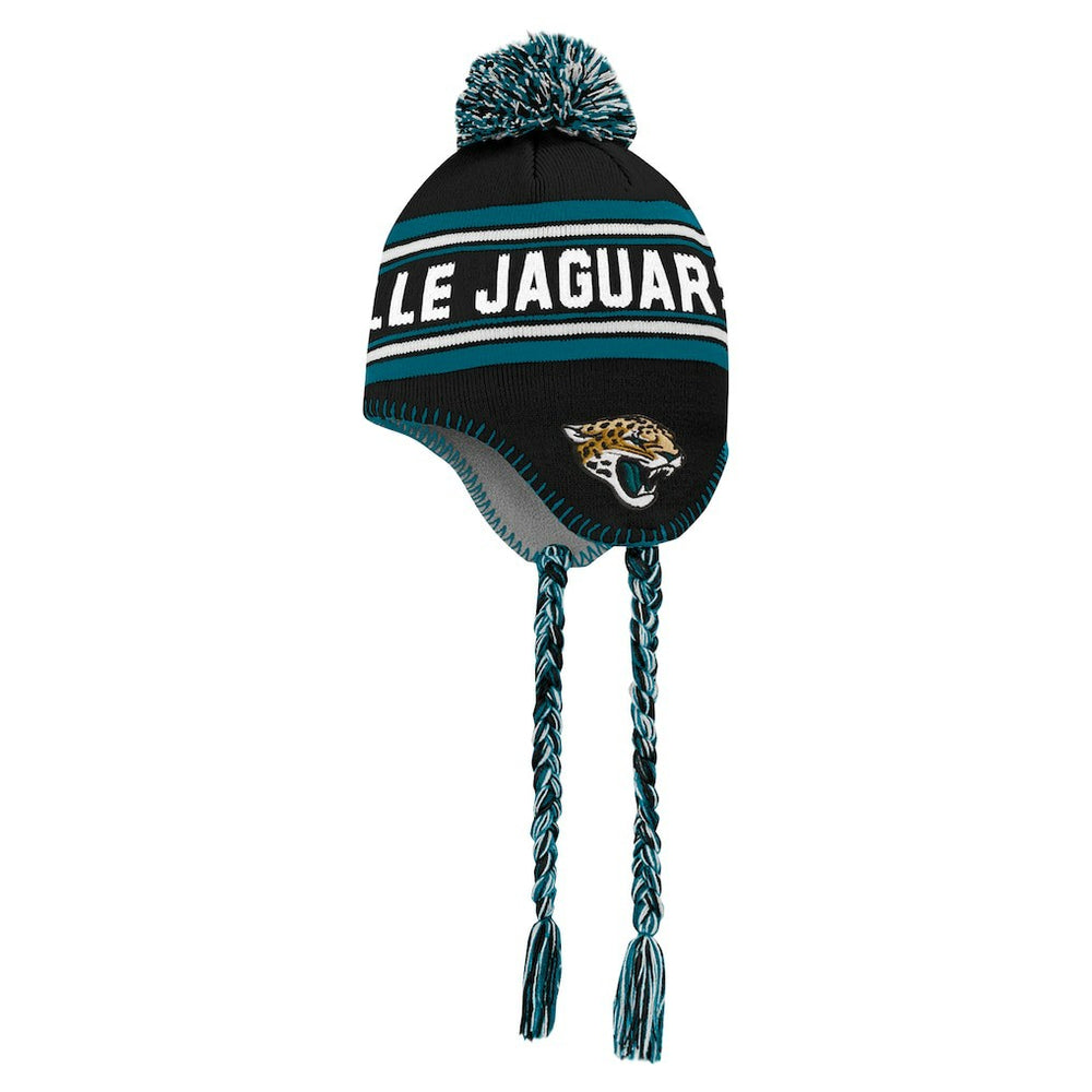 Jacksonville Jaguars Preschool Jacquard Tassel Knit Hat with Pom Black