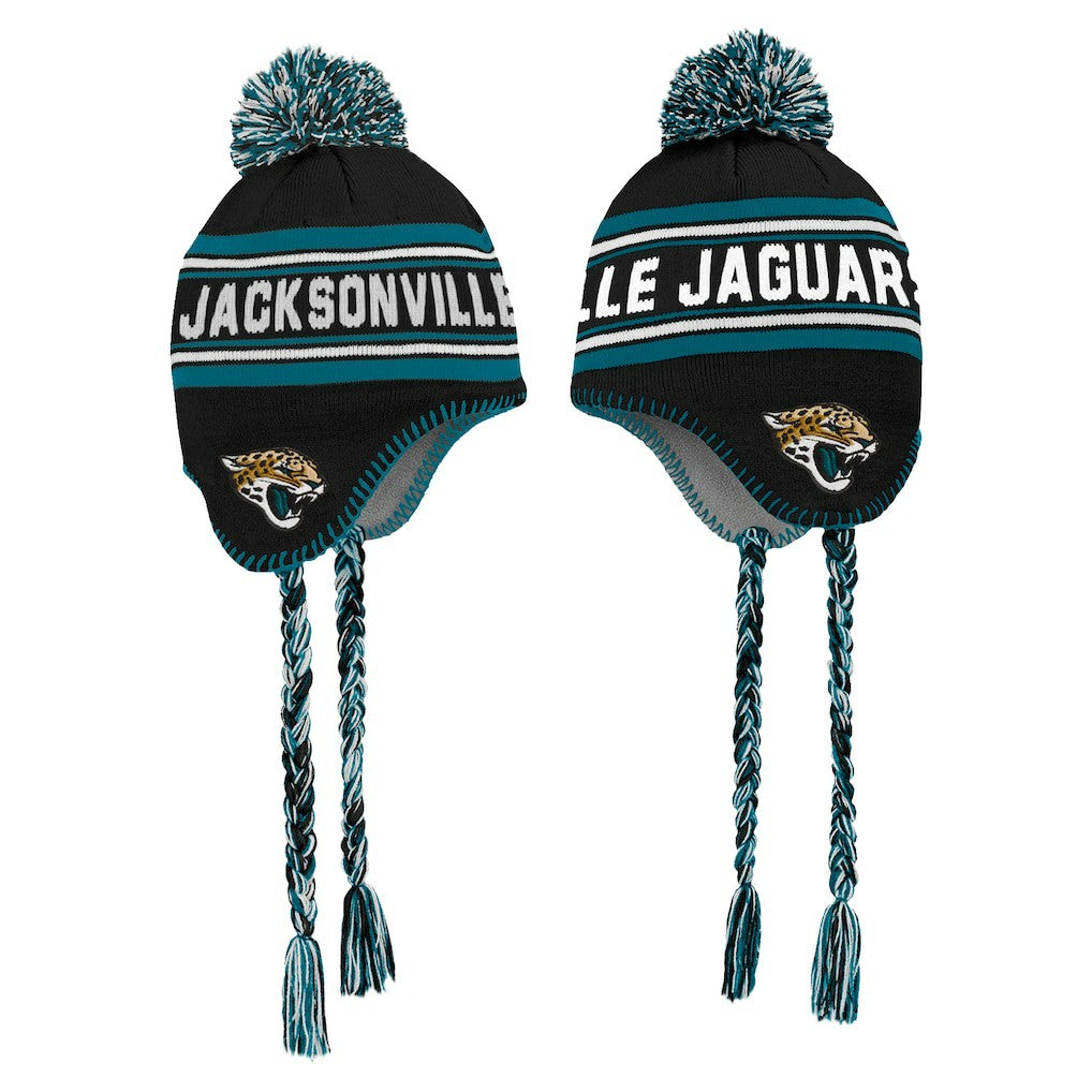 Jacksonville Jaguars Preschool Jacquard Tassel Knit Hat with Pom Black