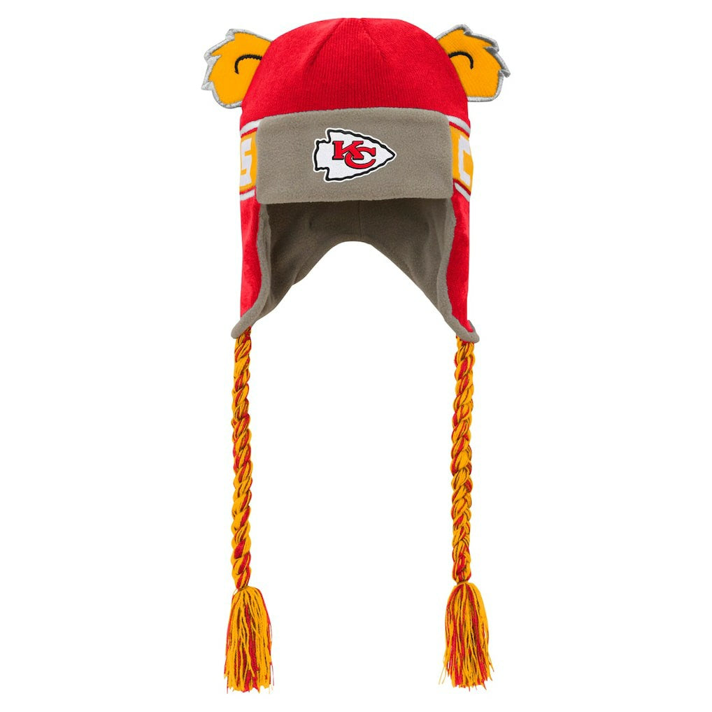 Kansas City Chiefs Youth Wordmark Ears Trooper Knit Hat Red