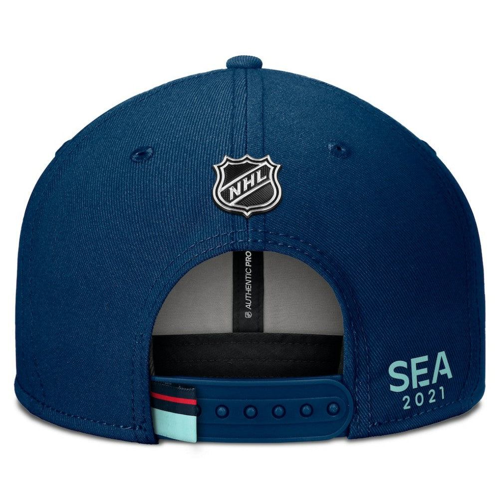 NHL Seattle Kraken Fanatics Authentic Pro Prime Snapback Hat - Deep Sea Blue