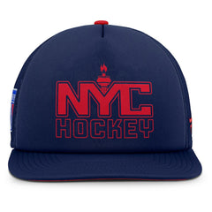 NHL New York Rangers Fanatics Authentic Pro Hometown Rink Foam Trucker Snapback Hat - Navy/Red