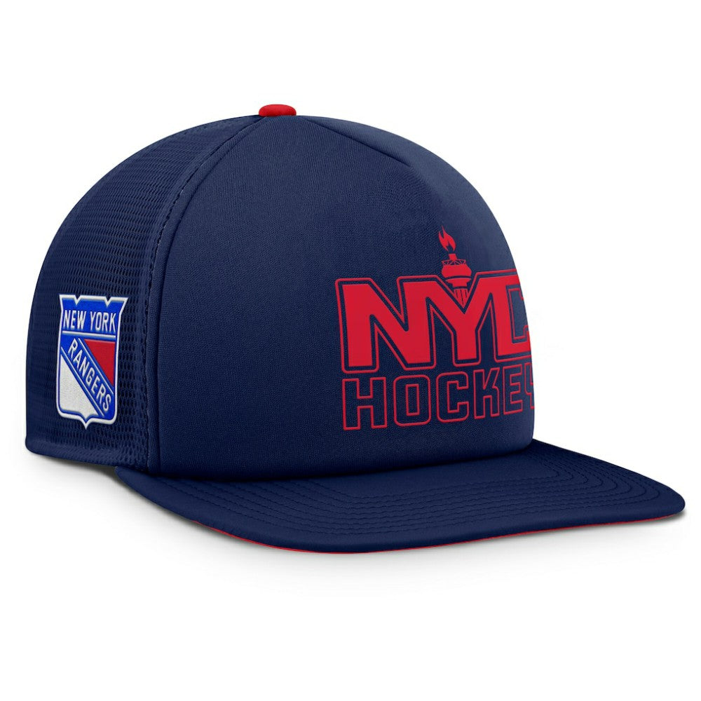 NHL New York Rangers Fanatics Authentic Pro Hometown Rink Foam Trucker Snapback Hat - Navy/Red
