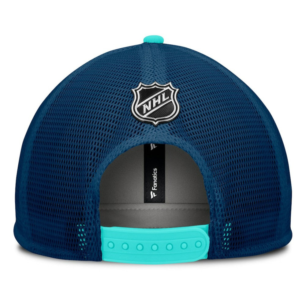 NHL Seattle Kraken Fanatics Authentic Pro Hometown Rink Foam Trucker Snapback Hat - White/Deep Sea Blue
