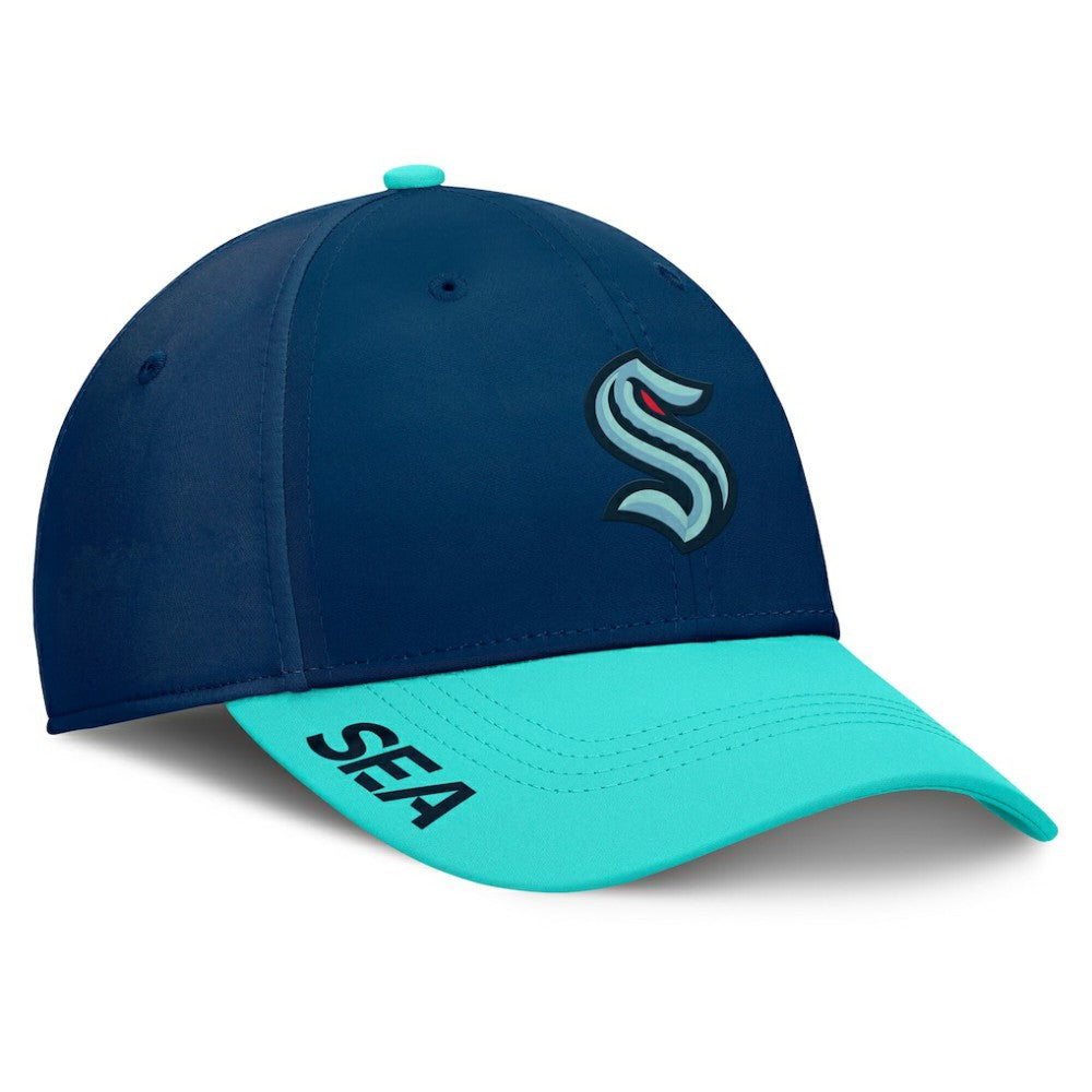 NHL Seattle Kraken Fanatics Authentic Pro Rink Flex Hat - Deep Sea Blue/Light Blue