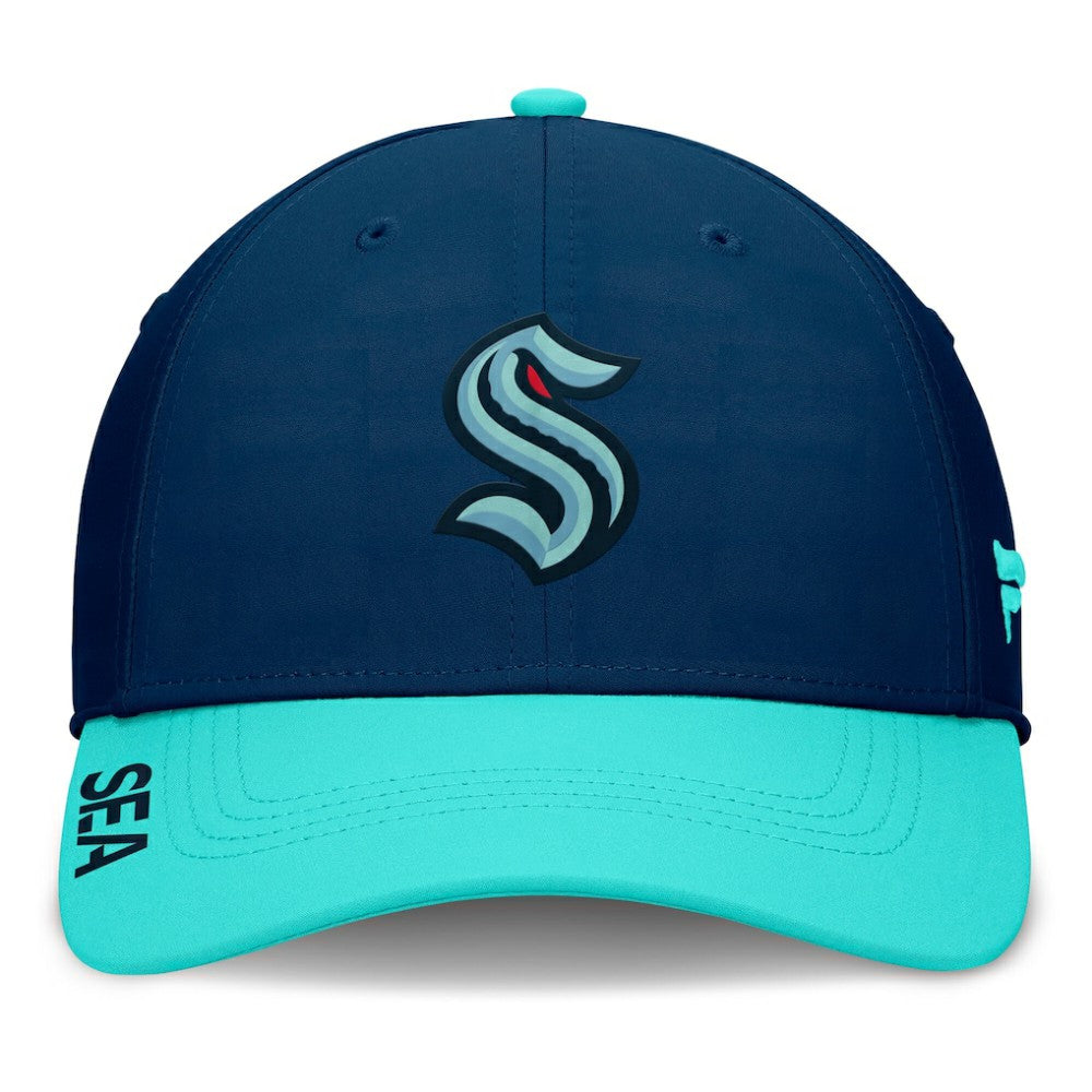 NHL Seattle Kraken Fanatics Authentic Pro Rink Flex Hat - Deep Sea Blue/Light Blue