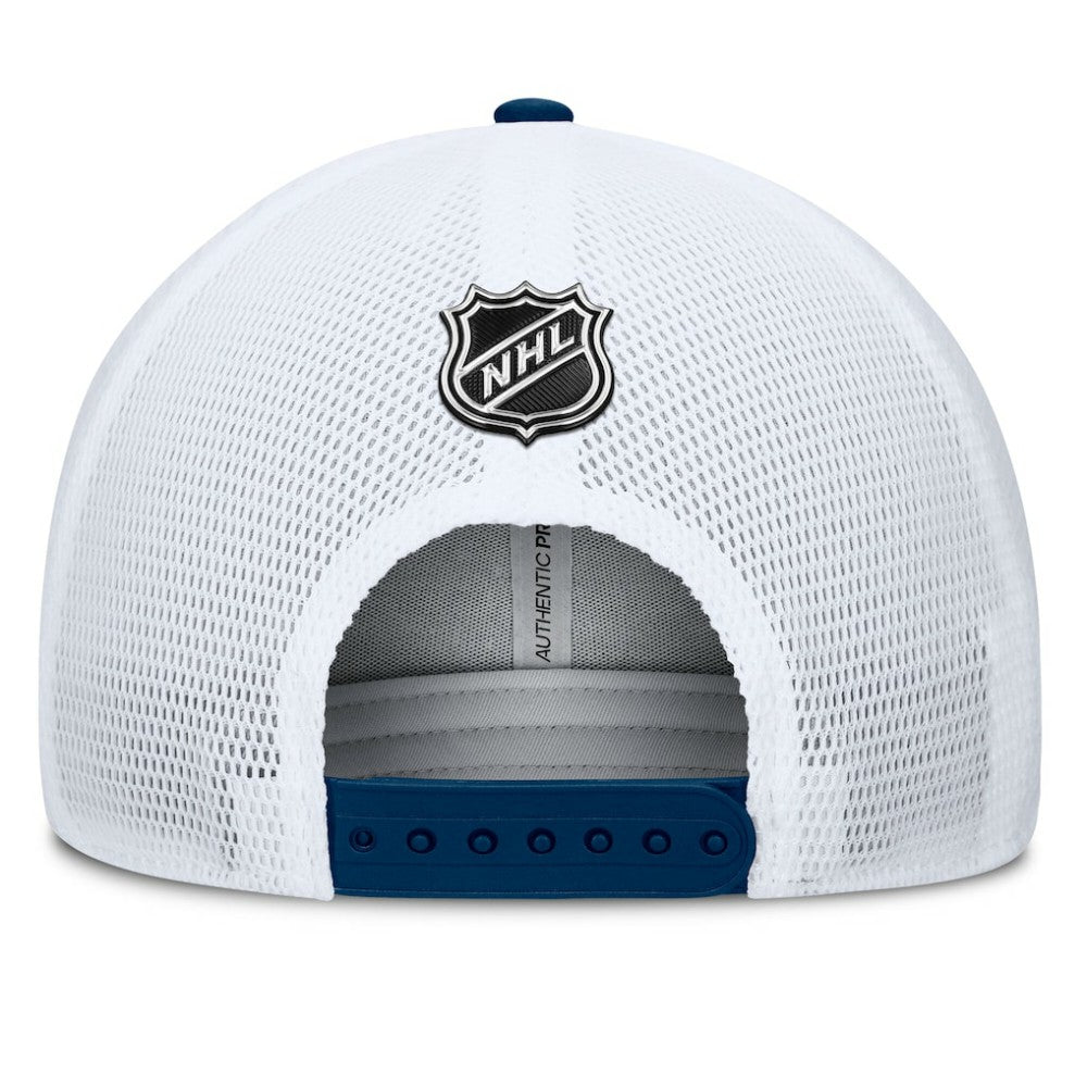 NHL Seattle Kraken Fanatics Authentic Pro A-Frame Rink Adjustable Hat - Deep Sea Blue/Light Blue