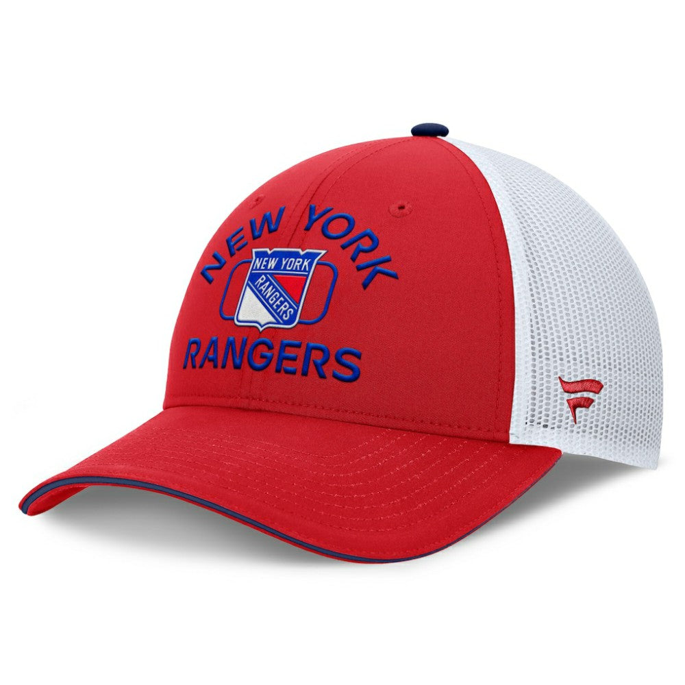 NHL New York Rangers Fanatics Authentic Pro Rink Trucker Hat - Red/White