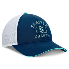 NHL Seattle Kraken Fanatics Authentic Pro Rink Trucker Hat - Deep Sea Blue/White