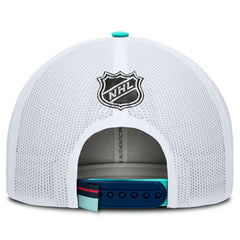 NHL Seattle Kraken Fanatics Authentic Pro Rink Trucker Hat - Deep Sea Blue/White