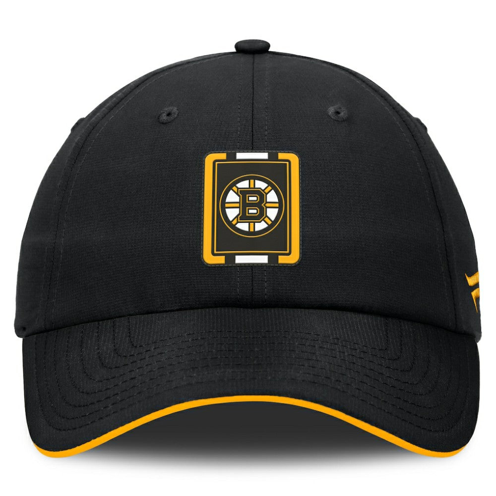 NHL Boston Bruins Fanatics Authentic Pro Ripstop Adjustable Hat - Black/Gold