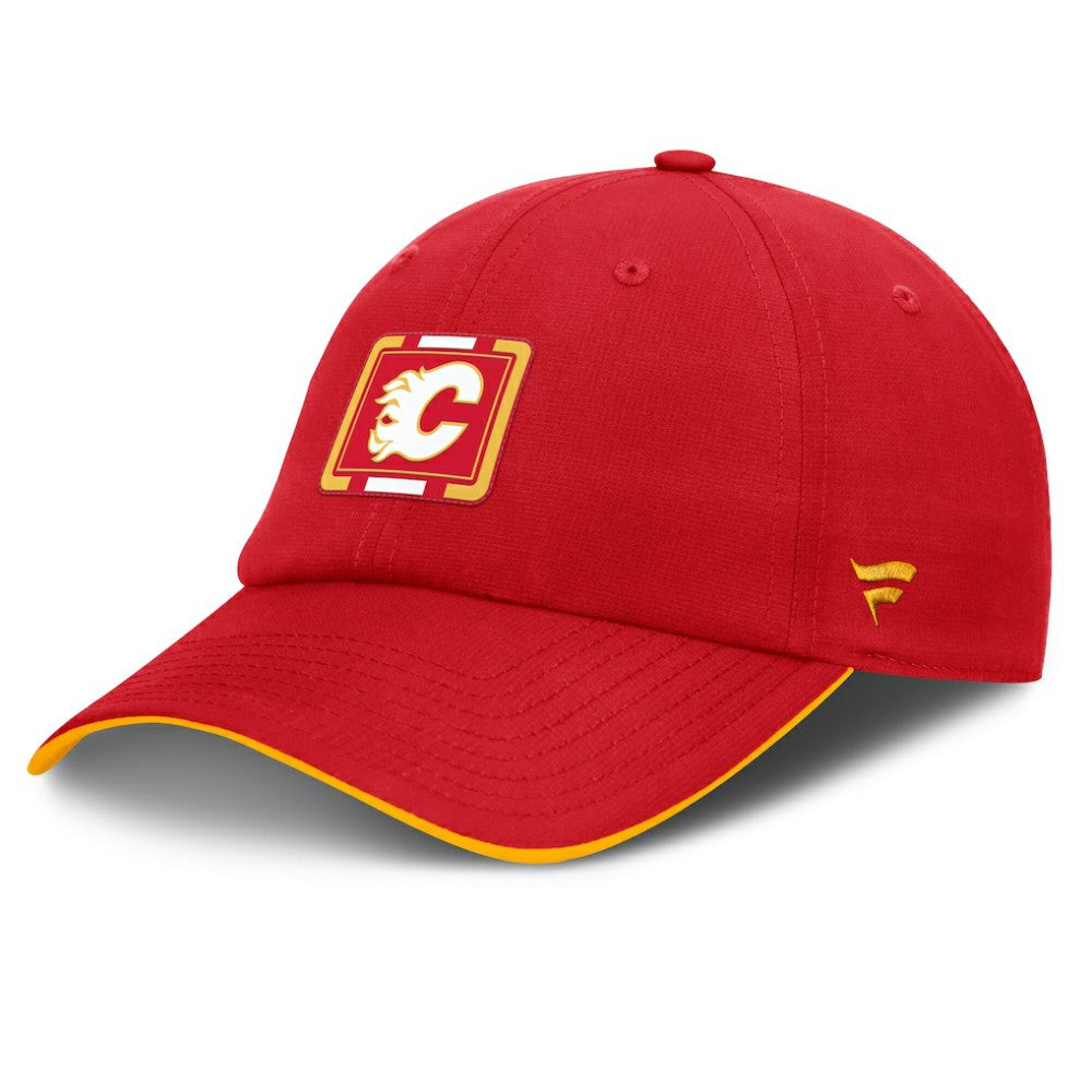 NHL Calgary Flames Fanatics Authentic Pro Ripstop Adjustable Hat - Red/Gold