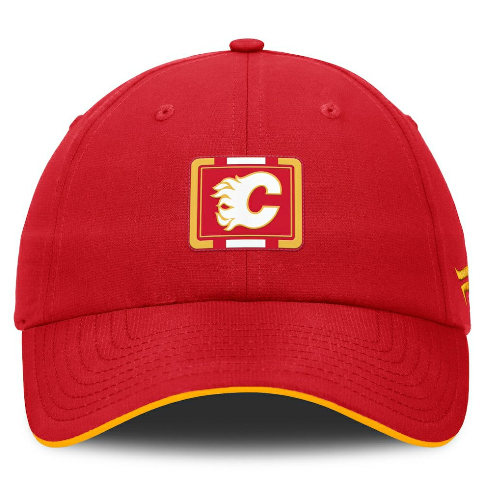 NHL Calgary Flames Fanatics Authentic Pro Ripstop Adjustable Hat - Red/Gold