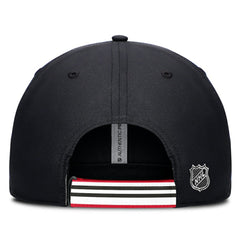NHL Chicago Blackhawks Fanatics Authentic Pro Ripstop Adjustable Hat - Black/Red