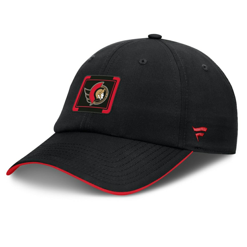 NHL Ottawa Senators Fanatics Authentic Pro Ripstop Adjustable Hat - Black/Red