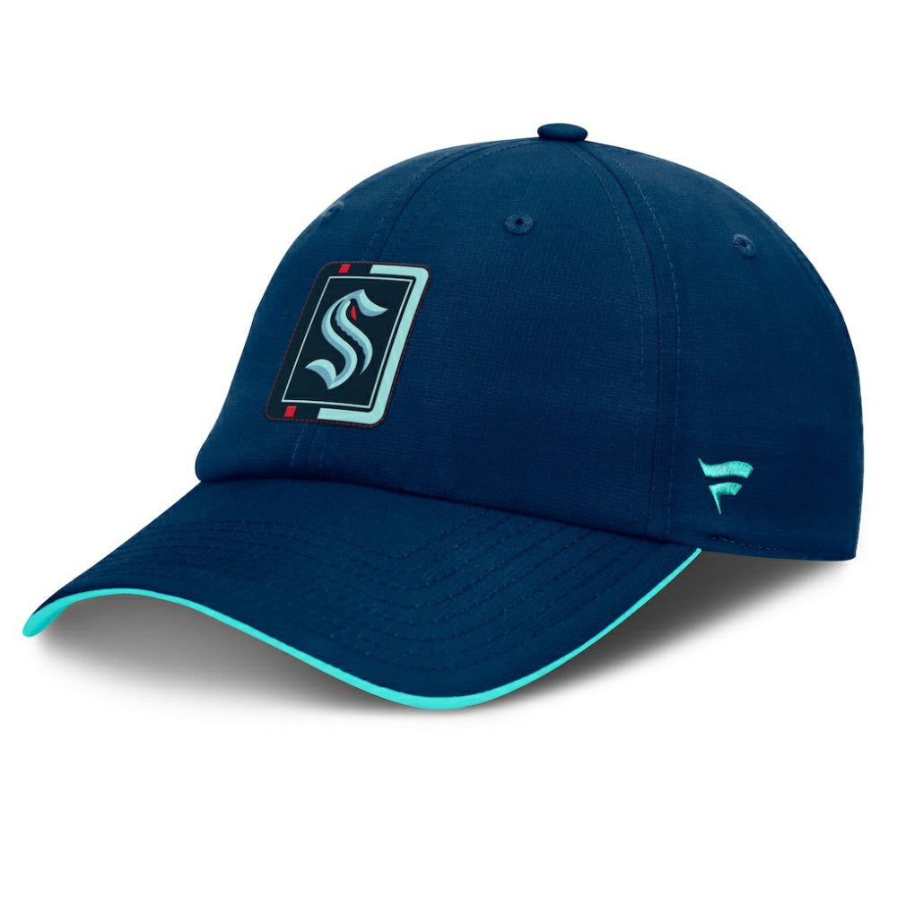 NHL Seattle Kraken Fanatics Authentic Pro Ripstop Adjustable Hat - Deep Sea Blue/Light Blue