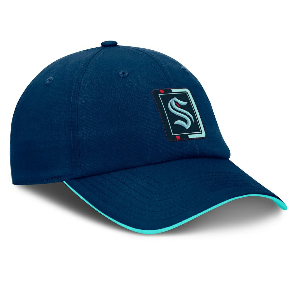 NHL Seattle Kraken Fanatics Authentic Pro Ripstop Adjustable Hat - Deep Sea Blue/Light Blue
