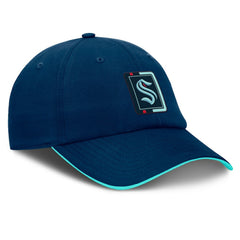 NHL Seattle Kraken Fanatics Authentic Pro Ripstop Adjustable Hat - Deep Sea Blue/Light Blue