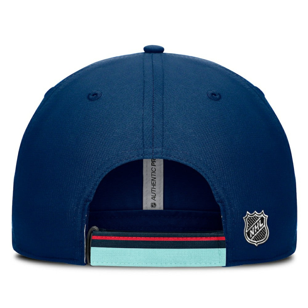 NHL Seattle Kraken Fanatics Authentic Pro Ripstop Adjustable Hat - Deep Sea Blue/Light Blue