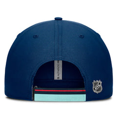 NHL Seattle Kraken Fanatics Authentic Pro Ripstop Adjustable Hat - Deep Sea Blue/Light Blue