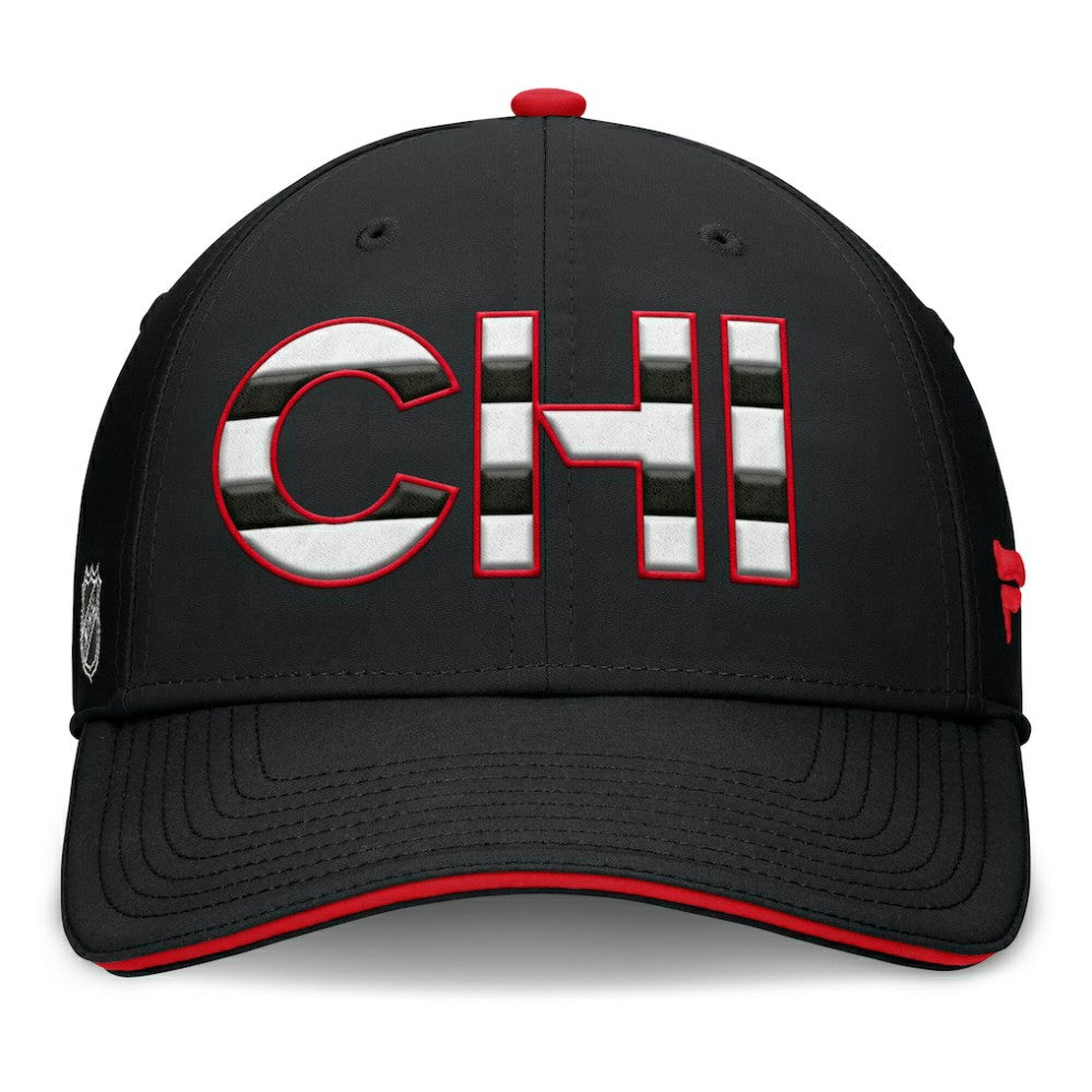 NHL Chicago Blackhawks Fanatics Authentic Pro Rink Team Code Flex Hat - Black/Red