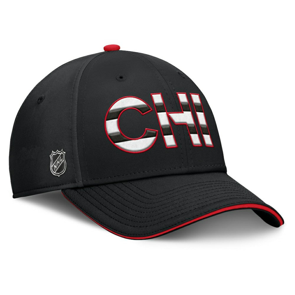 NHL Chicago Blackhawks Fanatics Authentic Pro Rink Team Code Flex Hat - Black/Red