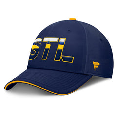 NHL St. Louis Blues Fanatics Authentic Pro Rink Team Code Flex Hat - Navy/Gold