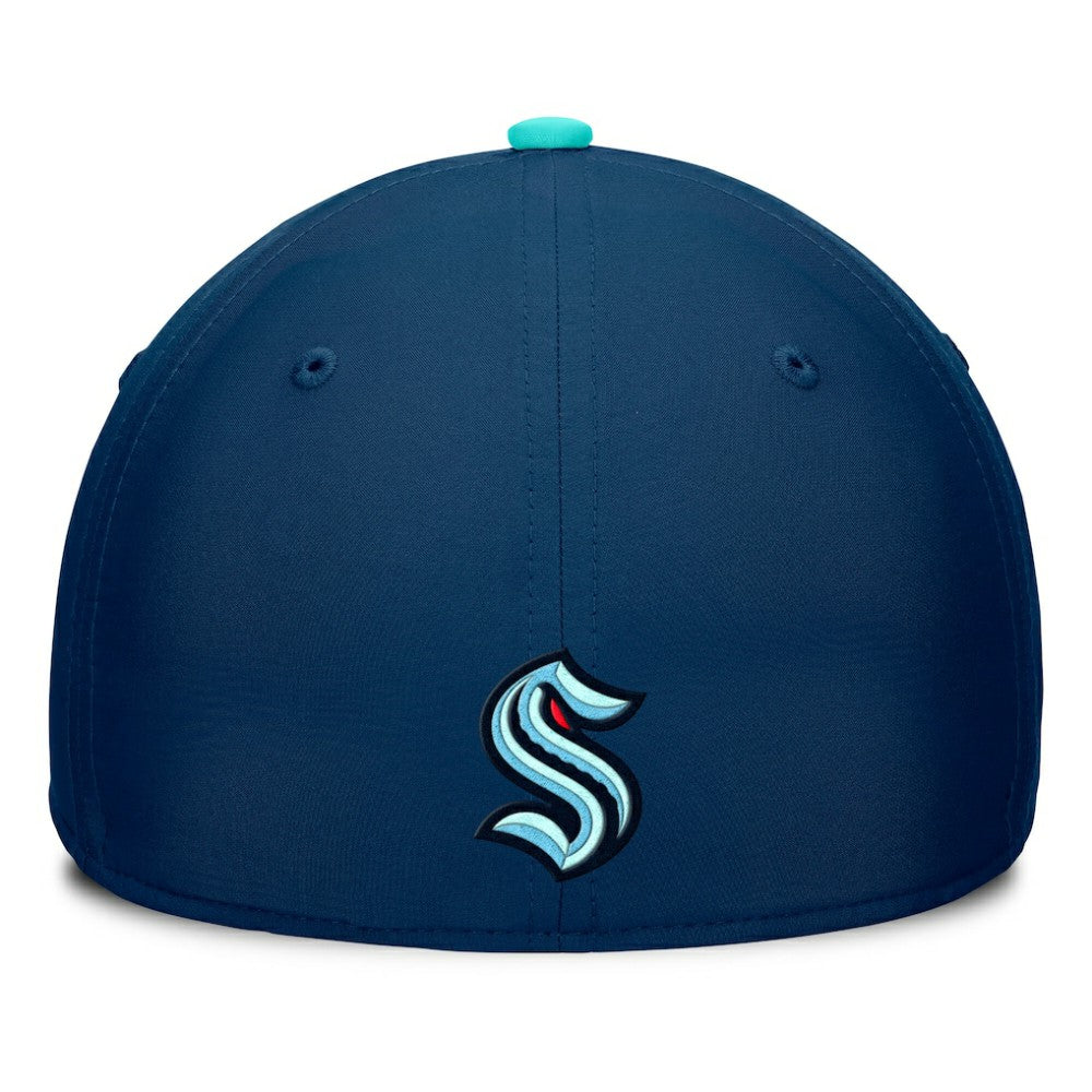 NHL Seattle Kraken Fanatics Authentic Pro Rink Team Code Flex Hat - Deep Sea Blue/Light Blue