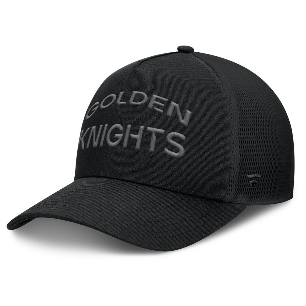 NHL Vegas Golden Knights Fanatics Authentic Pro Road Stack Text A-Frame Adjustable Hat - Black
