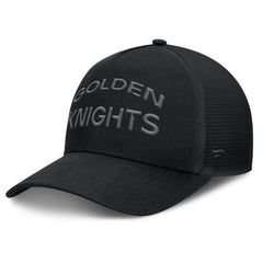 NHL Vegas Golden Knights Fanatics Authentic Pro Road Stack Text A-Frame Adjustable Hat - Black