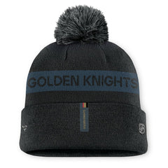 NHL Vegas Golden Knights Fanatics Women's Authentic Pro Rink Cuffed Knit Hat with Pom - Black/